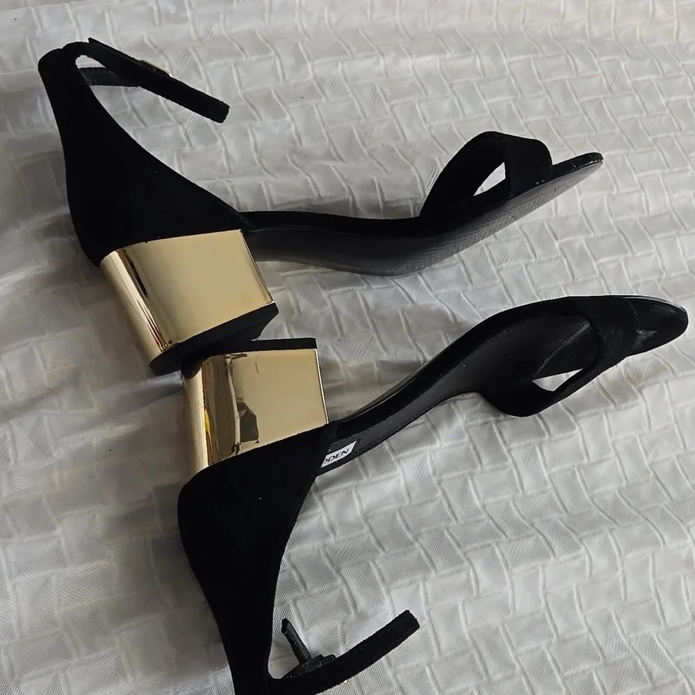 Steve Madden Irenee-G Black Women's Strap Block Heel Sandals Summer Shoes Casual